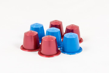 Modern unbranded colorful capsules for espresso coffee machine