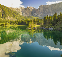 Laghi di fusine-mountain lake in the Italian Alps