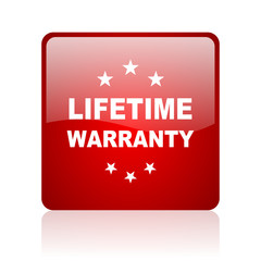 lifetime warranty blue bubble icon