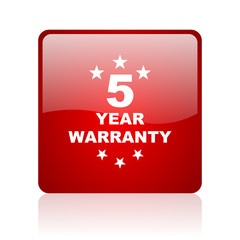 warranty guarantee 5 year blue bubble icon