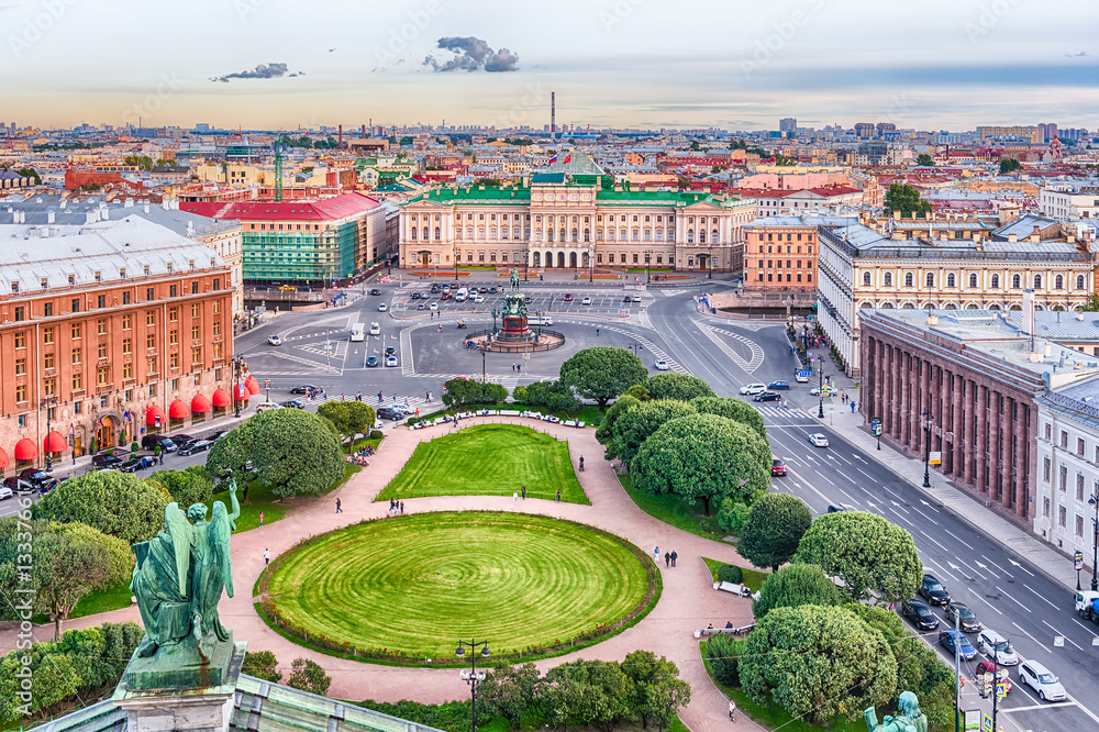 Canvas Prints Panoramic view over St. Petersburg, Russia, from St. Isaac's Cat