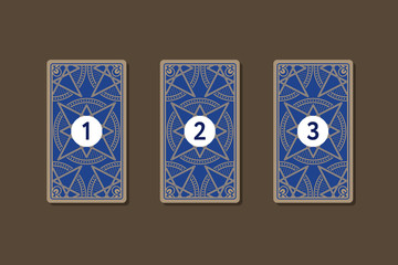 Rozkład trzech kart tarota. Odwrotne numery 1, 2, 3 - 133376619