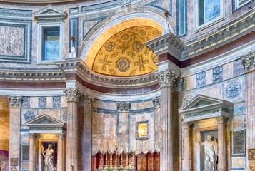Interior of the Pantheon in Rome, Italy