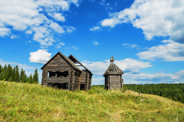 Fototapeta na wymiar The remains of the old Russian village