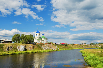 The temple on the  Bank of the river