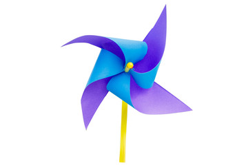 paper windmills isolate on white background with clippingpath
