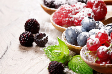 Berries in spoons