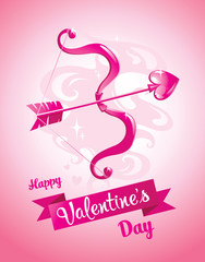 Cupid's bow. Valentine’s Day card. Vector illustration