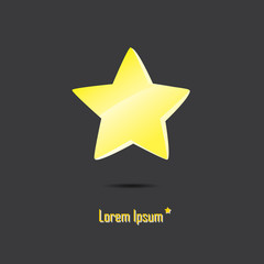 The yellow-golden medal star prize cup logo