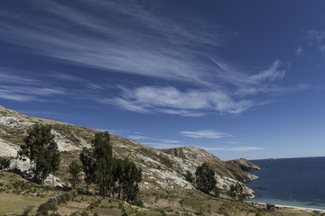 Fototapeta na wymiar Isla Del Sol. Island of the Sun. Bolivia. Titicaca lake. South A
