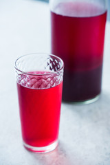 Fresh summer berry-drink. Shallow depth of field.