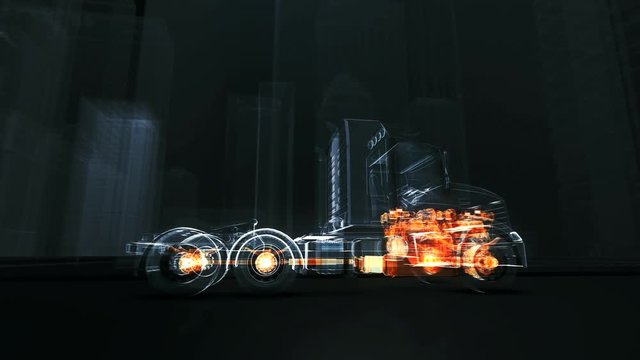 Abstract 3D Truck Engine