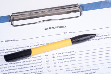 Medical history questionnaire