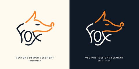 Vector modern Fox logo and emblem.