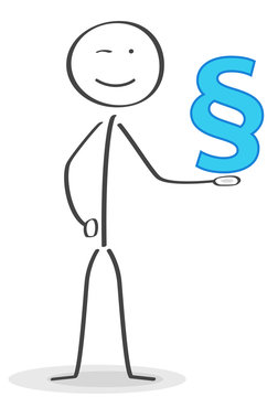 Paragraphen Zeichen gehalten von einem Strichm&auml;nnchen