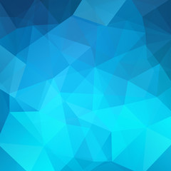 Geometric pattern, polygon triangles vector background in blue tones. Illustration pattern
