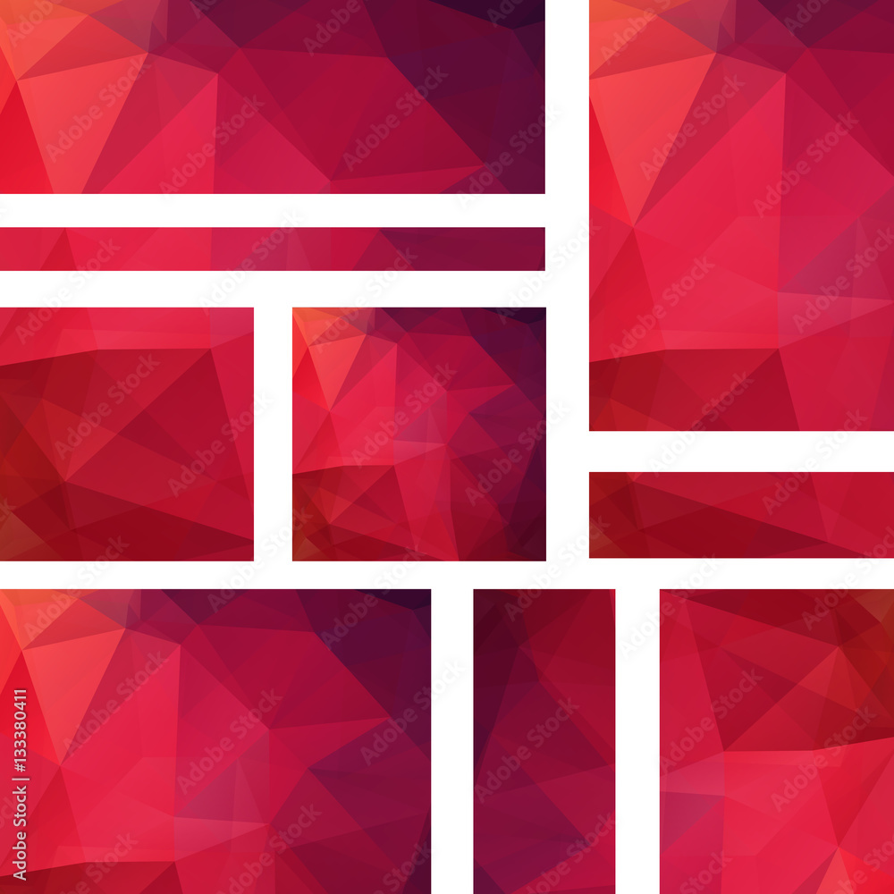 Poster set of banner templates with abstract background. modern vector banners with polygonal background. r