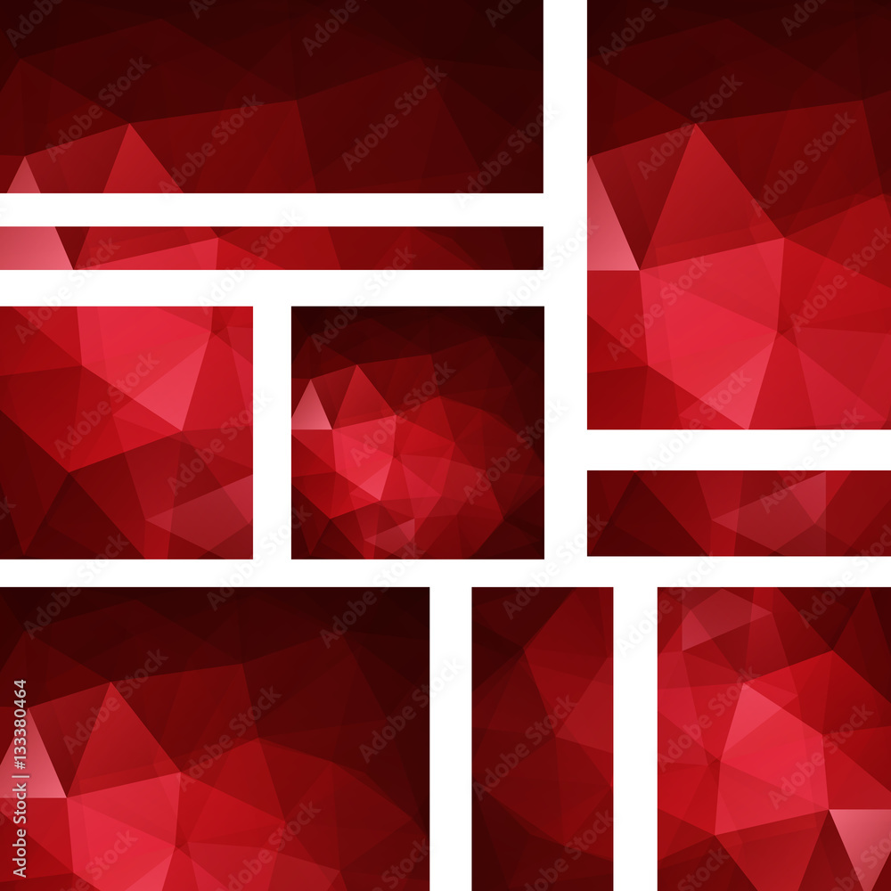 Poster set of banner templates with abstract background. modern vector banners with polygonal background. d
