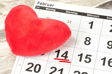 Kalender, Herz und der Valentinstag