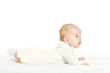 Adorable baby girl on blanket