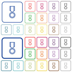 Medal outlined flat color icons