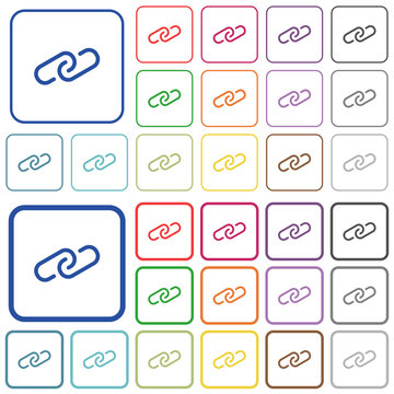 Paperclip outlined flat color icons
