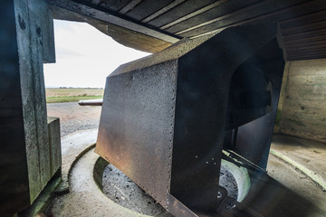 German bunkers and artillery in Normandy,France