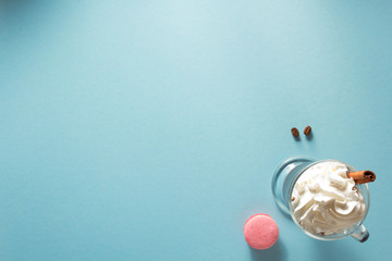 cup of coffee frappe at paper background