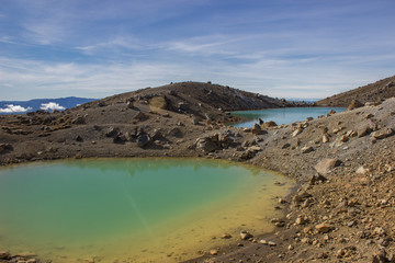 Emerald lakes of Tongariro alpine crossing