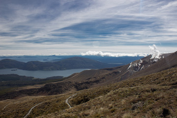 View to lakes Taupo and Rotoaira