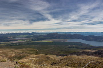 View to lakes Taupo and Rotoaira