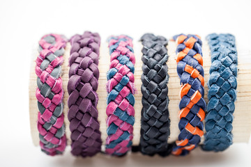 Colorful leather bracelets
