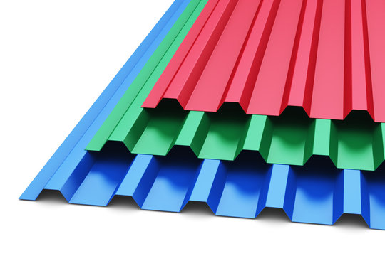 Group of color steel profile sheets