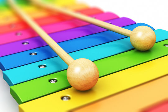 Rainbow wooden xylophone