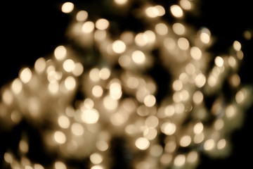 Bokeh light gold defocus at night abstract vintage.