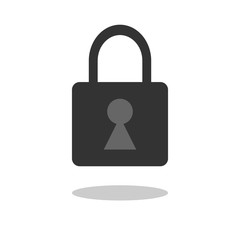 Lock flat icon with shadow