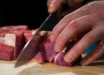 Cut meat closeup