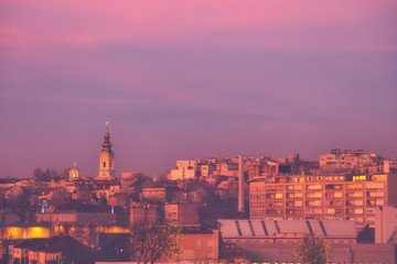 View of old town in Belgrade, Serbia.