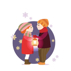 Valentine's Day. Vector illustration of cute kids