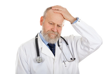 Doctor having a headache