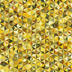 Background of geometric shapes. Seamless mosaic pattern. Vector illustration. Yellow, beige, brown colors.