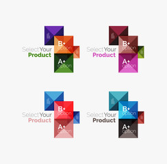 Set of square abstract backgrounds or infographics for content