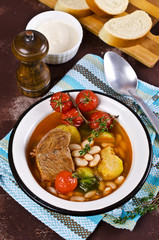 Meat soup with beans