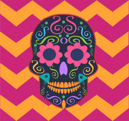 Skull vector background for fashion design, patterns, tattoos 