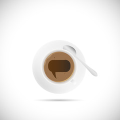 Coffee Cup Chat Bubble Illustration