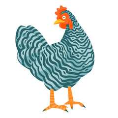 Speckled chicken funny vector illustration cartoon style