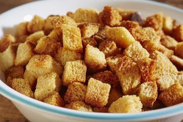 Home made croutons