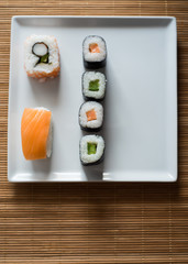 Sushi Set sashimi and sushi rolls