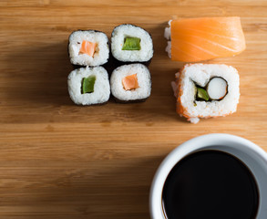 Sushi Set sashimi and sushi rolls