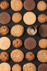 Various cookies and coffee